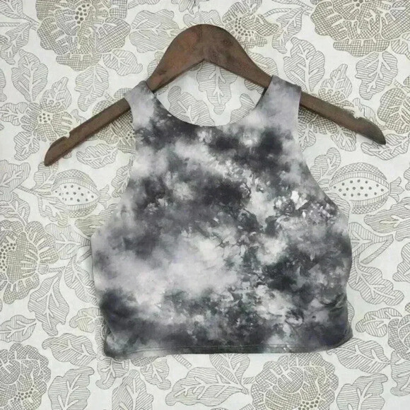 Athleta Women's Crop Tank top build in sport bra Galaxy Printed - Picture 1 of 6